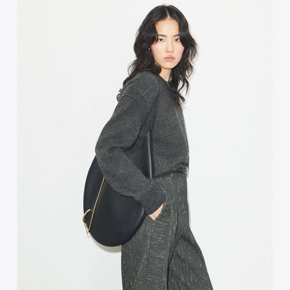 Tory Burch Pierced Soft Bag BLACK/GOLD