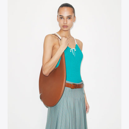 Tory Burch Pierced Soft Bag Aged Tan