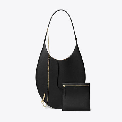 Tory Burch Pierced Soft Bag BLACK/GOLD