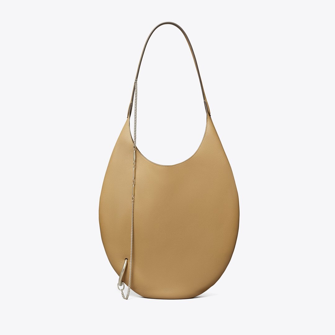 Tory Burch Pierced Soft Bag Light Sand