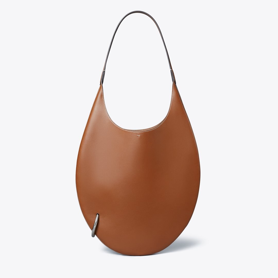 Tory Burch Pierced Soft Bag Aged Tan