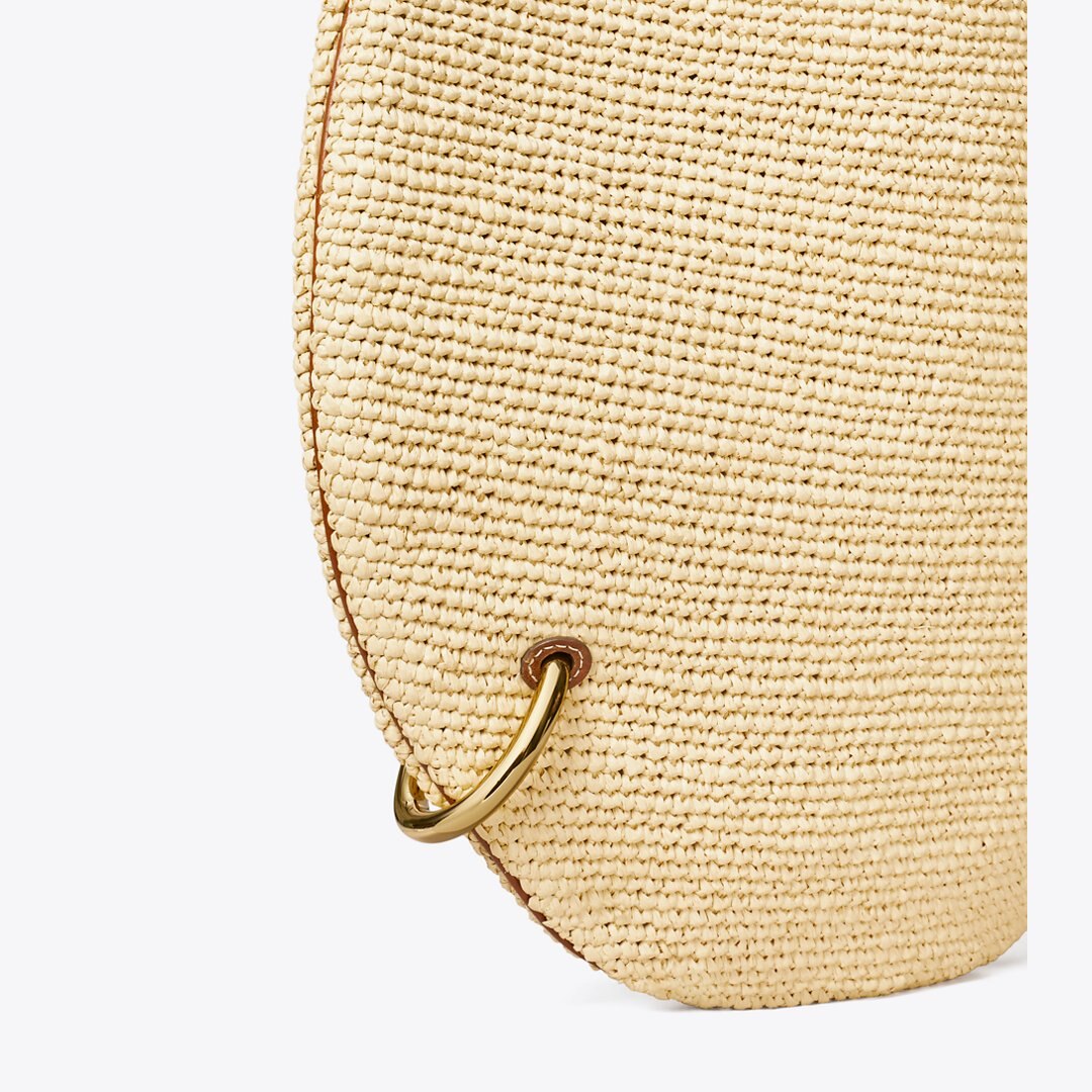 Tory Burch Pierced Soft Raffia Bag Natural