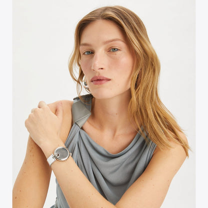 Tory Burch Pierced Watch IVORY/GOLD/VACHETTA