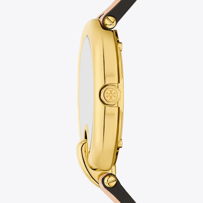 Tory Burch Pierced Watch IVORY/GOLD/VACHETTA