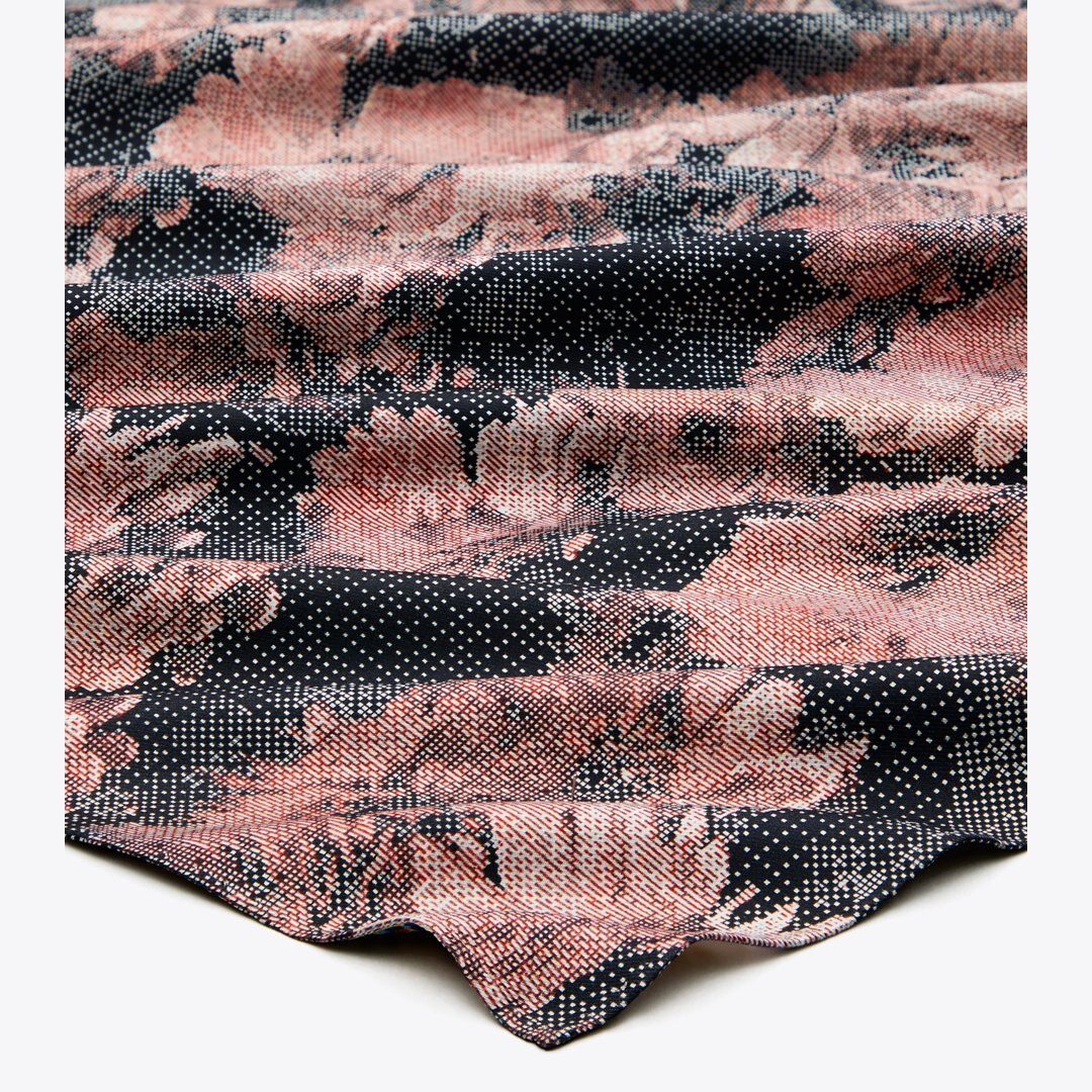 Tory Burch Pixel Flower Silk Square Scarf Pixel Flower Silk Square Blush