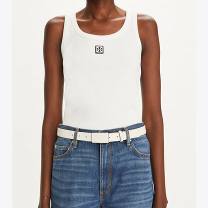 Tory Burch Plate Belt Blanc