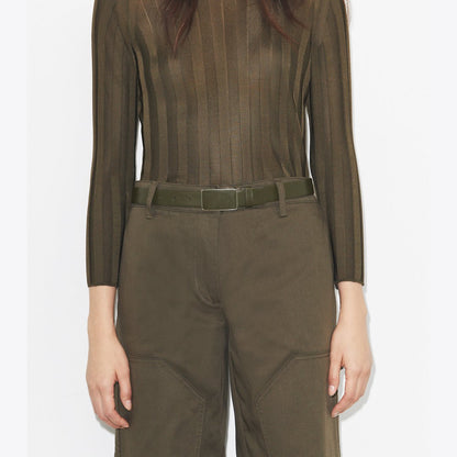 Tory Burch Plate Belt Dark Olive