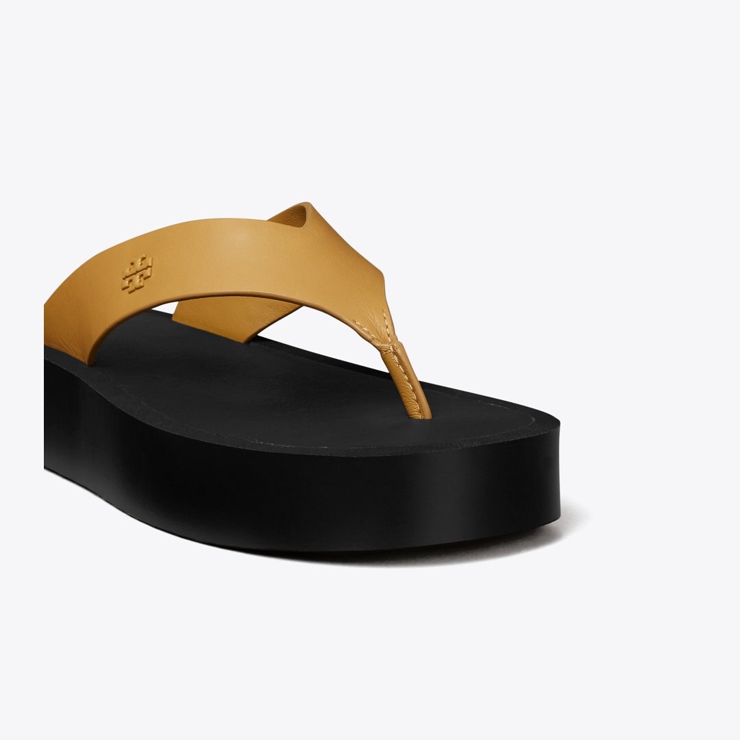 Tory Burch Platform Flip-Flop GINGER SHORTBREAD / BLACK