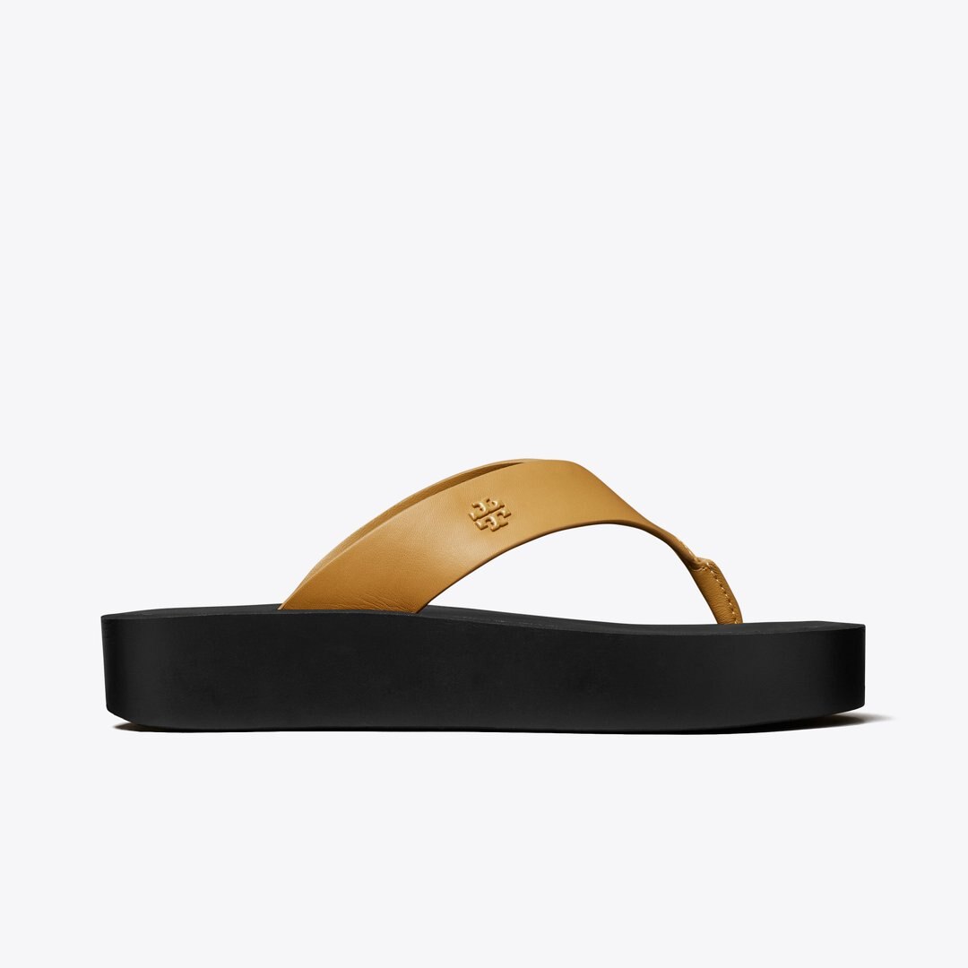 Tory Burch Platform Flip-Flop GINGER SHORTBREAD / BLACK