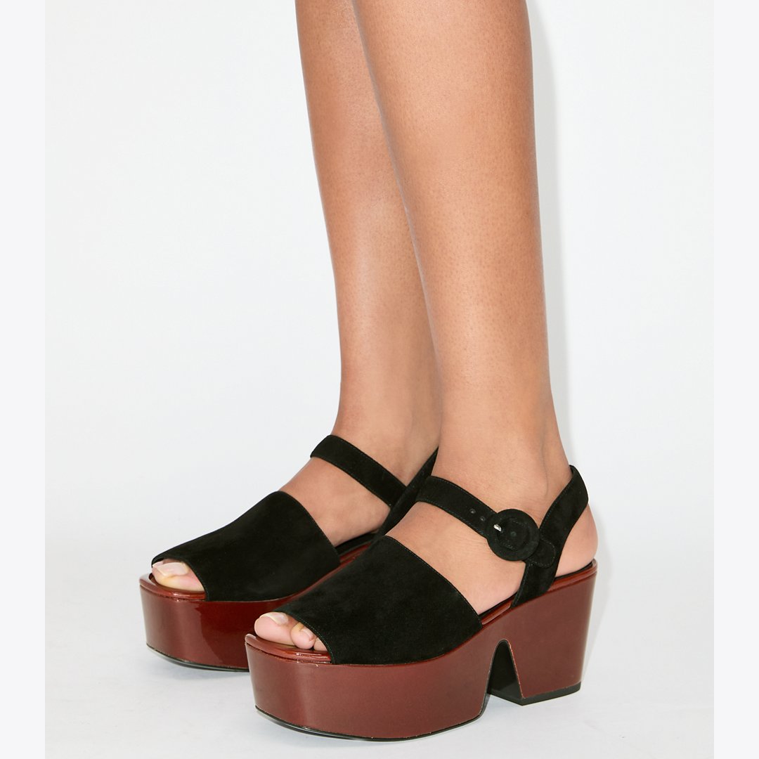 Tory Burch Platform Sandal PERFECT BLACK / PLUM