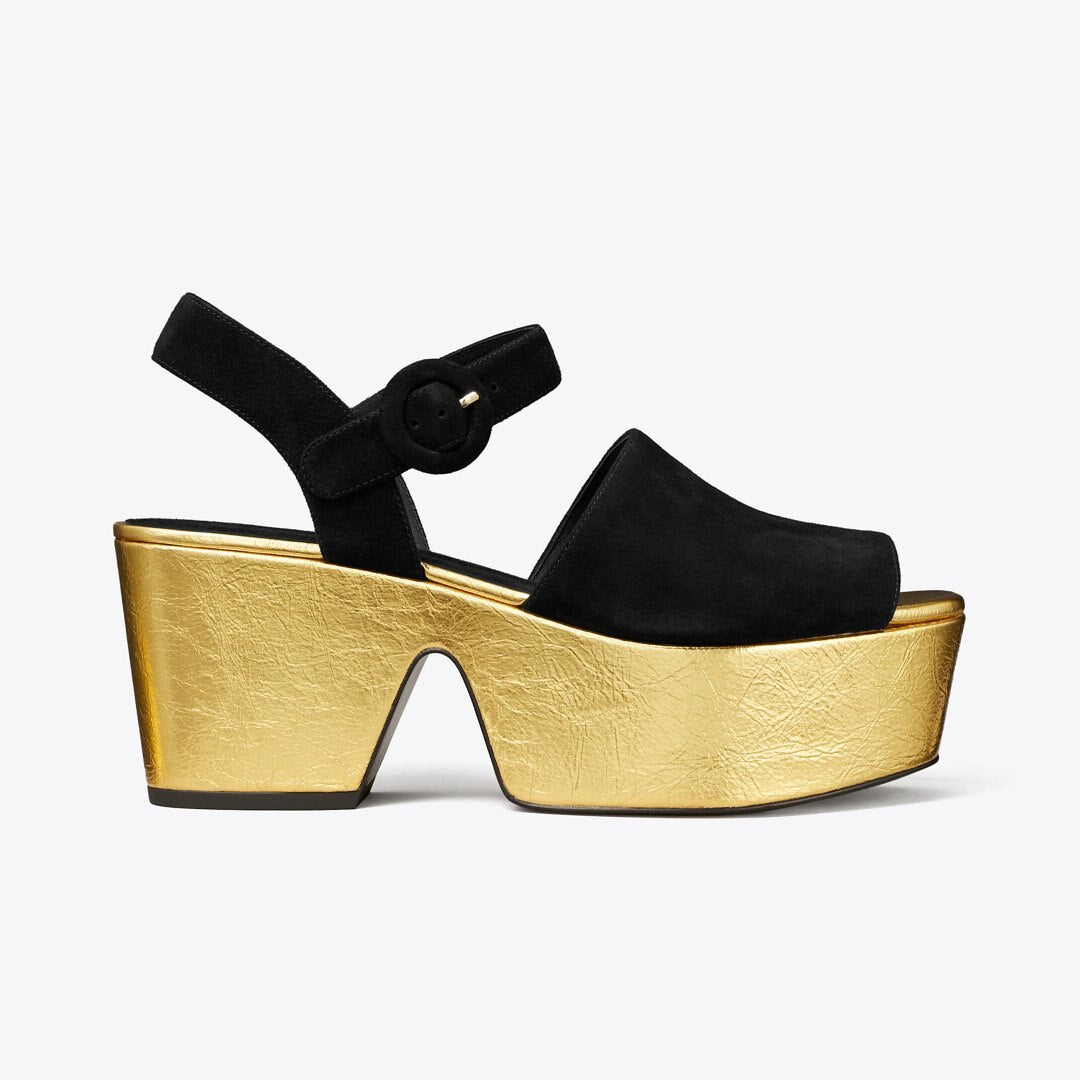 Tory Burch Platform Sandal PERFECT BLACK / CHAMPAGNE