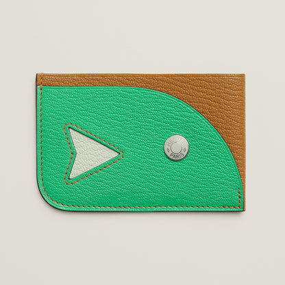  Hermes Poisson Card Holder Caramel