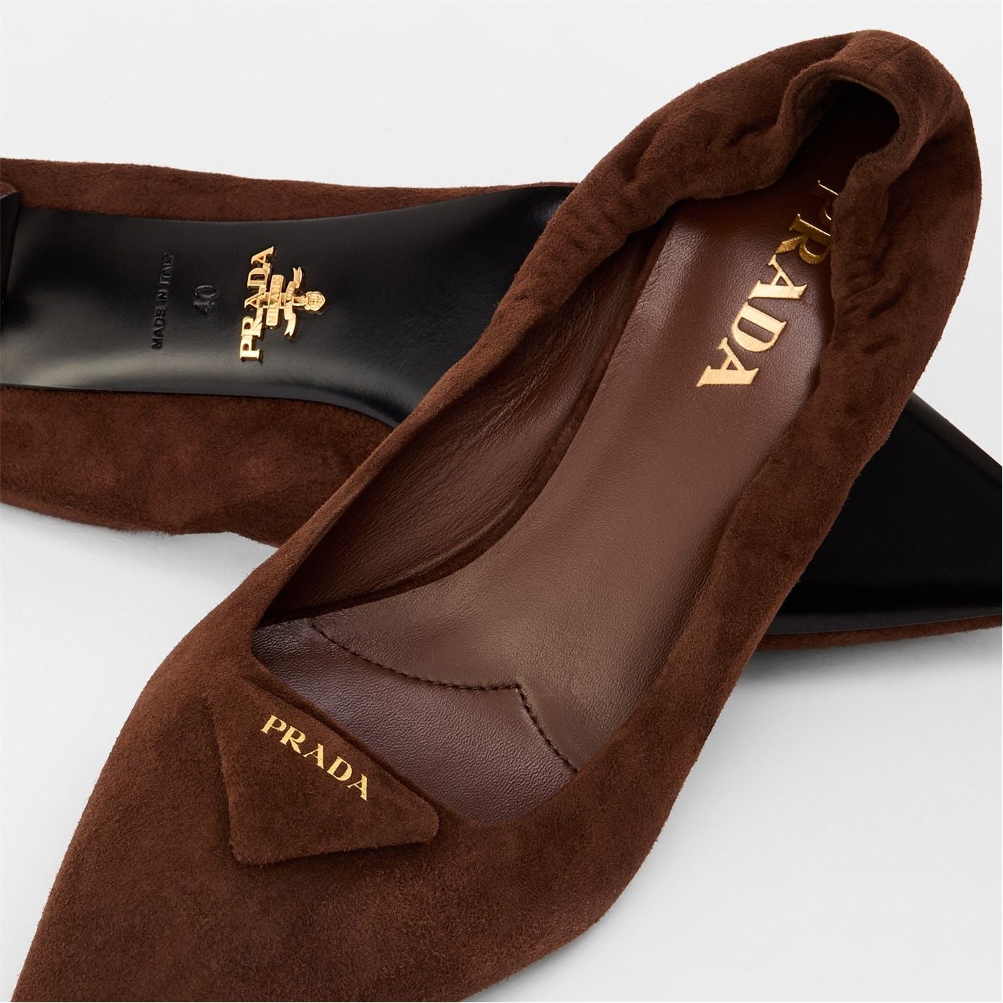  Prada Ruched Court Ld54 Cacao