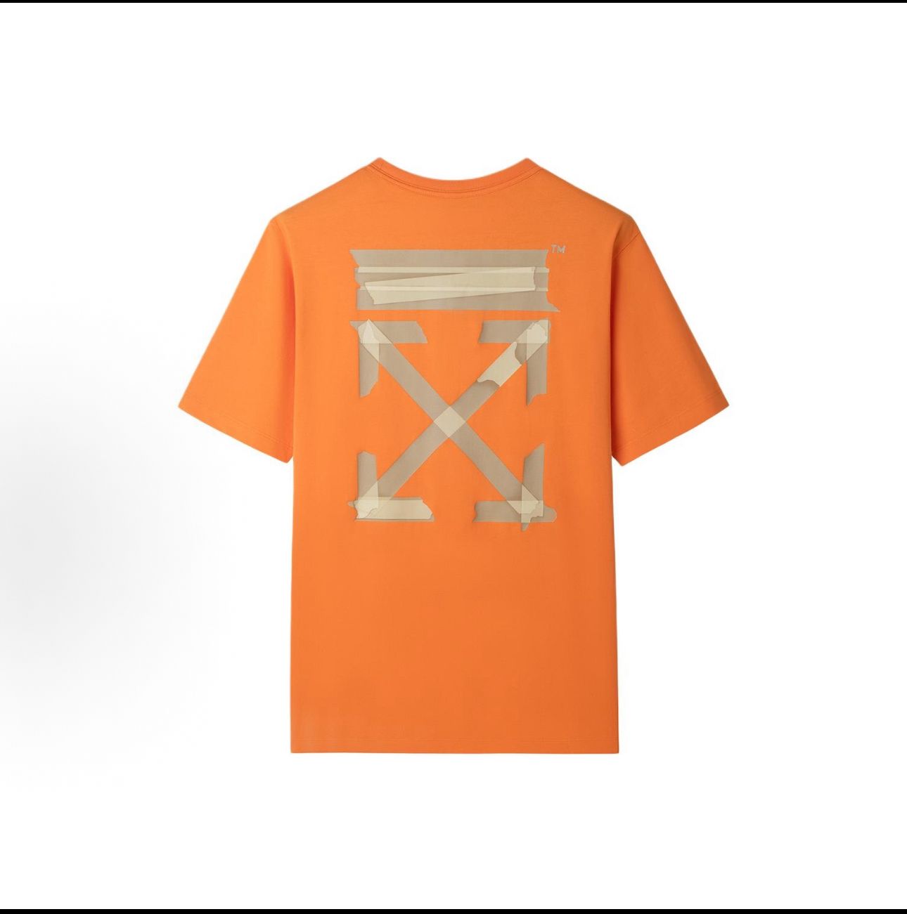 OFF-WHITE Gold Plated Arrow Tape Patch Short Sleeved T-shirt Men's Orange