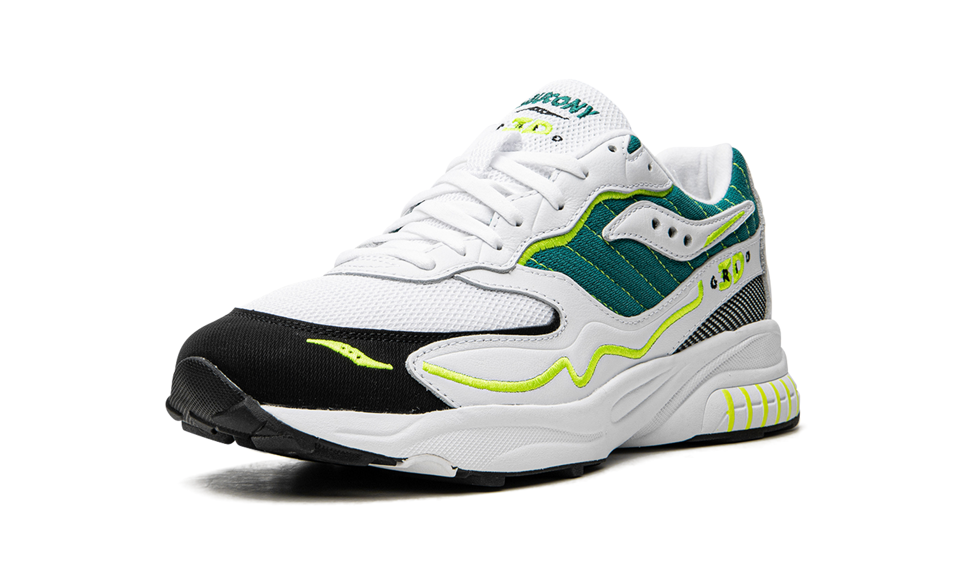 Saucony 3D Grid Hurricane White Green Lime