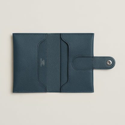  Hermes R.M.S Card Holder Bleu De Prusse