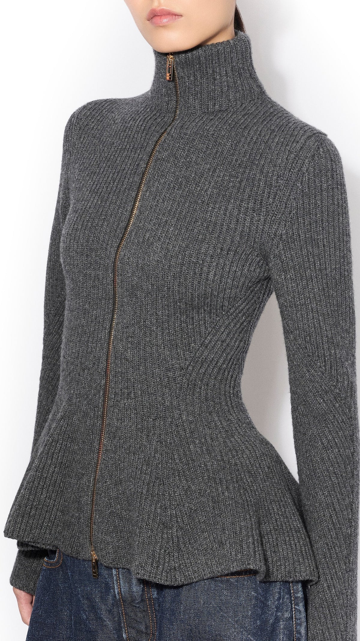 Alaïa Peplum Knitted Cardigan