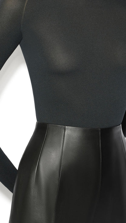 Alaïa Round Neck Second-Skin Knit Bodysuit