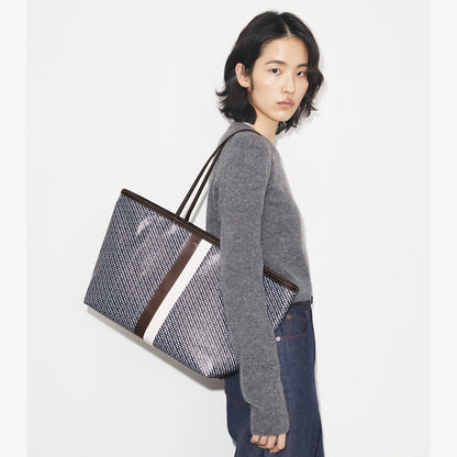 Tory Burch Racer Tote Blue Printed