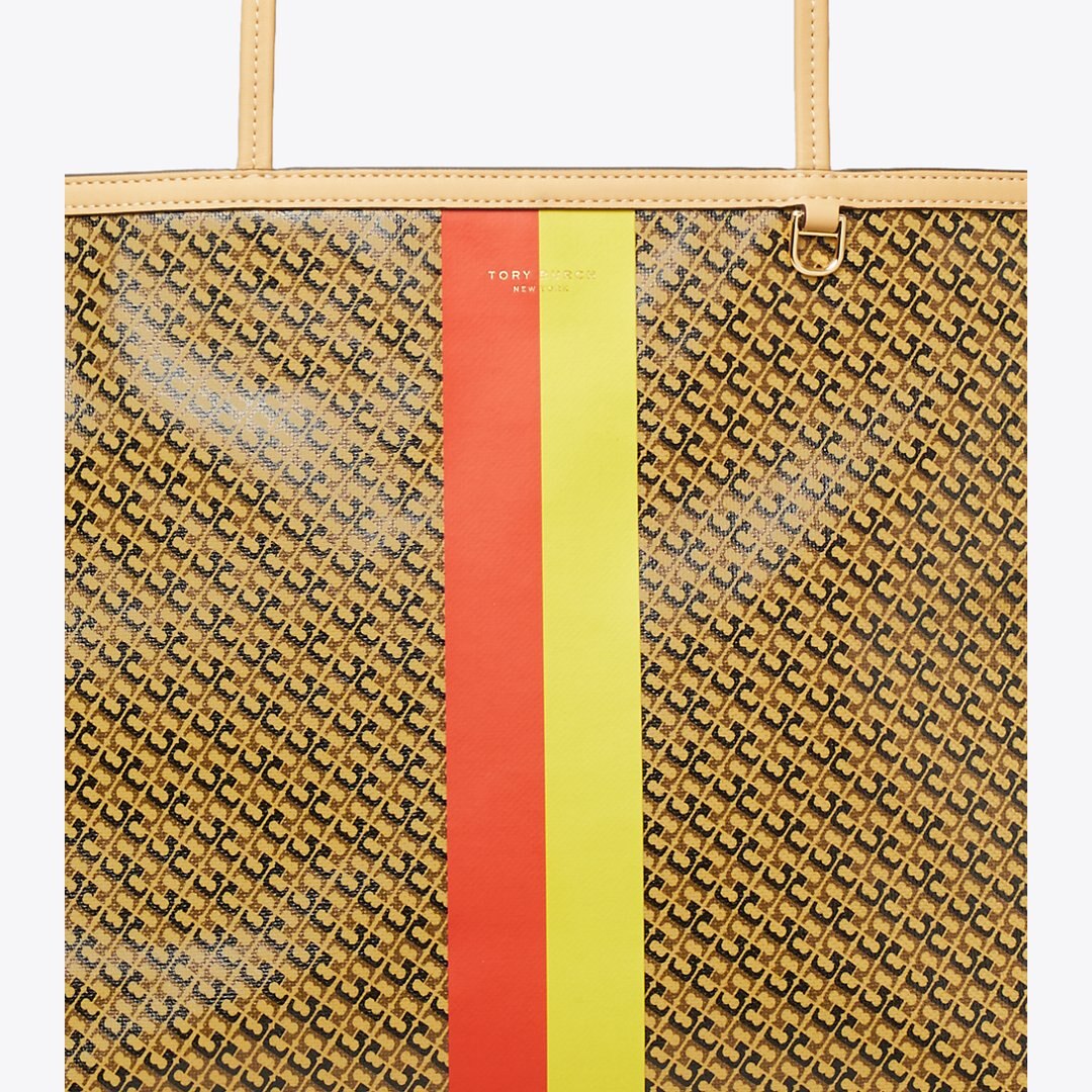 Tory Burch Racer Tote Tan Printed
