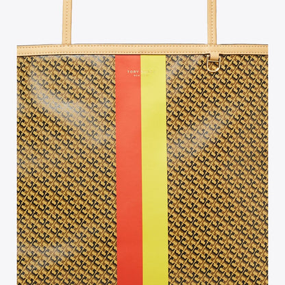 Tory Burch Racer Tote Tan Printed