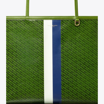 Tory Burch Racer Tote Green Printed