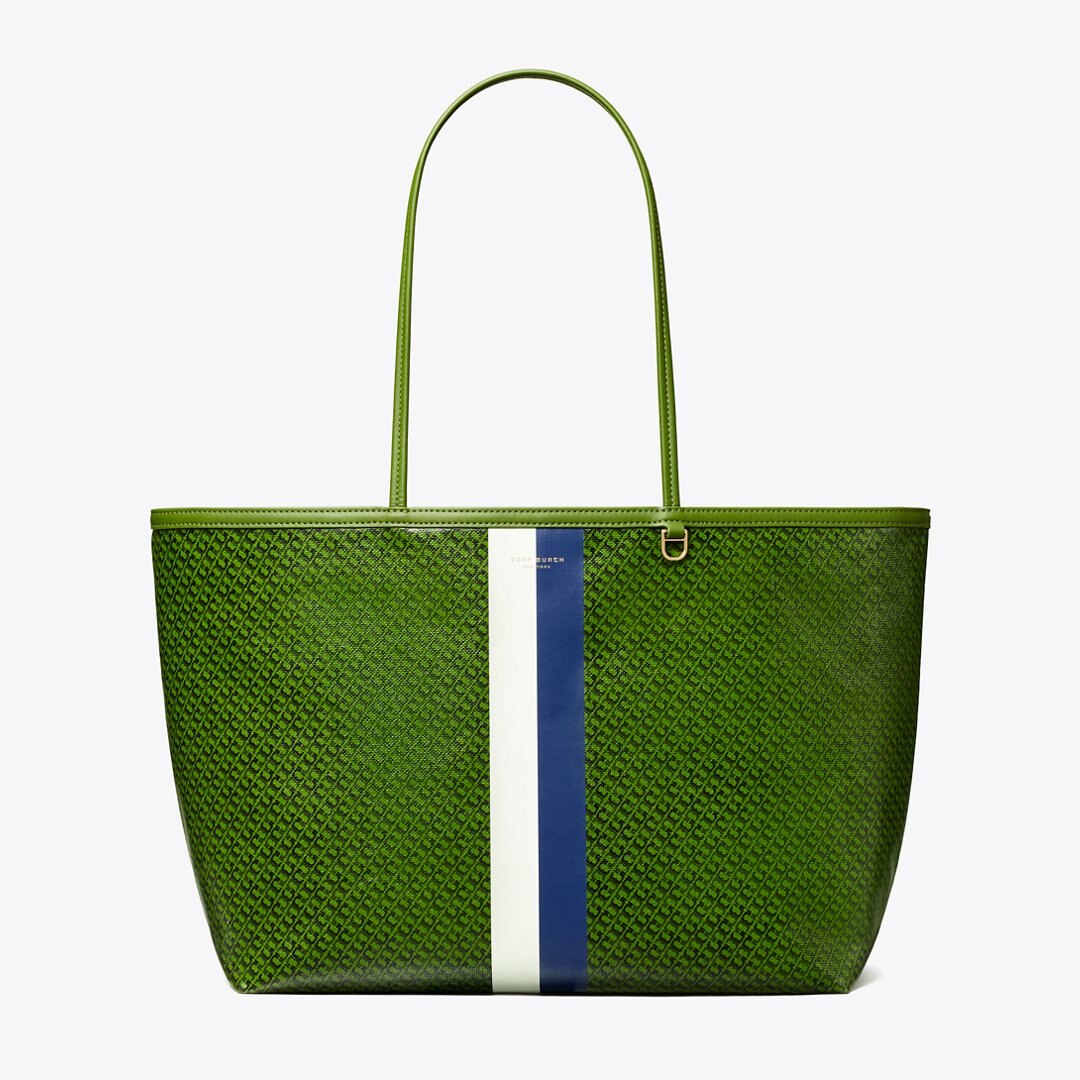 Tory Burch Racer Tote Green Printed