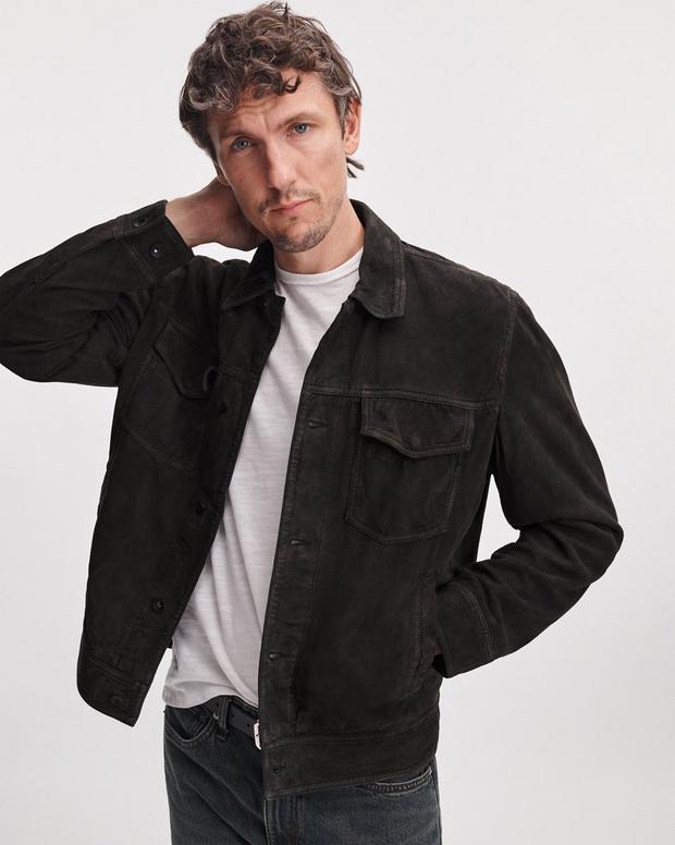Rag & Bone Rb Suede Trucker Jacket