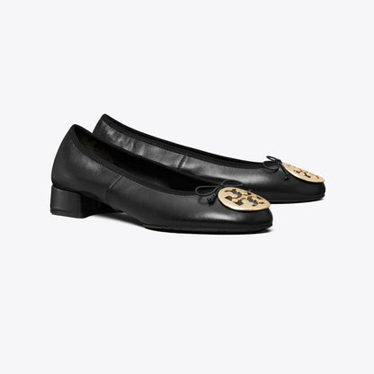 Tory Burch Reva Heeled Ballet PERFECT BLACK / GOLD