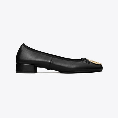 Tory Burch Reva Heeled Ballet PERFECT BLACK / GOLD