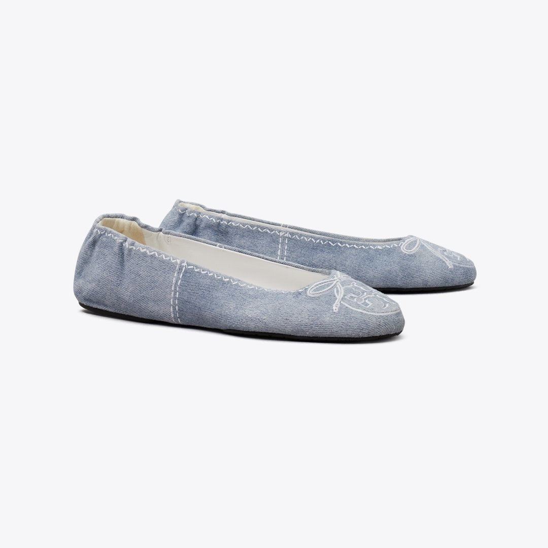 Tory Burch Reva Travel Ballet BLUE CLOUD