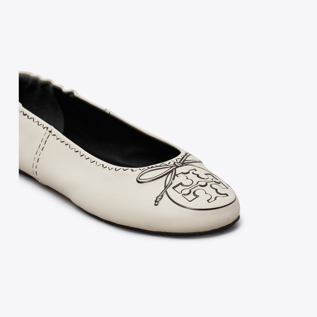 Tory Burch Reva Travel Ballet NEW CREAM