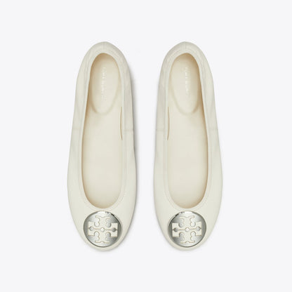 Tory Burch Reva Travel Ballet LIGHT CREAM / SILVER