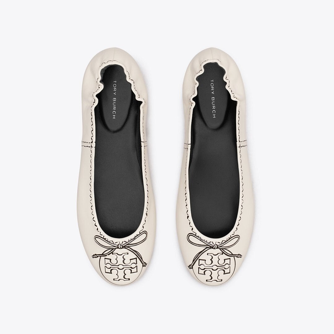 Tory Burch Reva Travel Ballet NEW CREAM