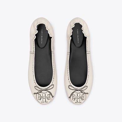 Tory Burch Reva Travel Ballet NEW CREAM