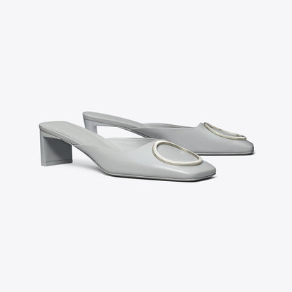 Tory Burch Ring Heeled Mule LOUTRE GRAY / SILVER