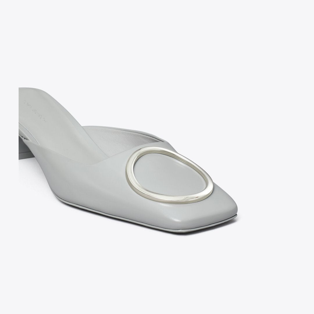 Tory Burch Ring Heeled Mule LOUTRE GRAY / SILVER