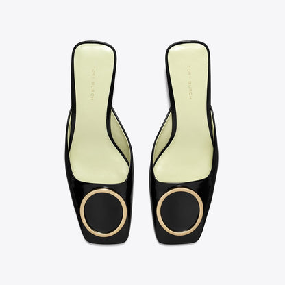 Tory Burch Ring Heeled Mule PERFECT BLACK / GOLD