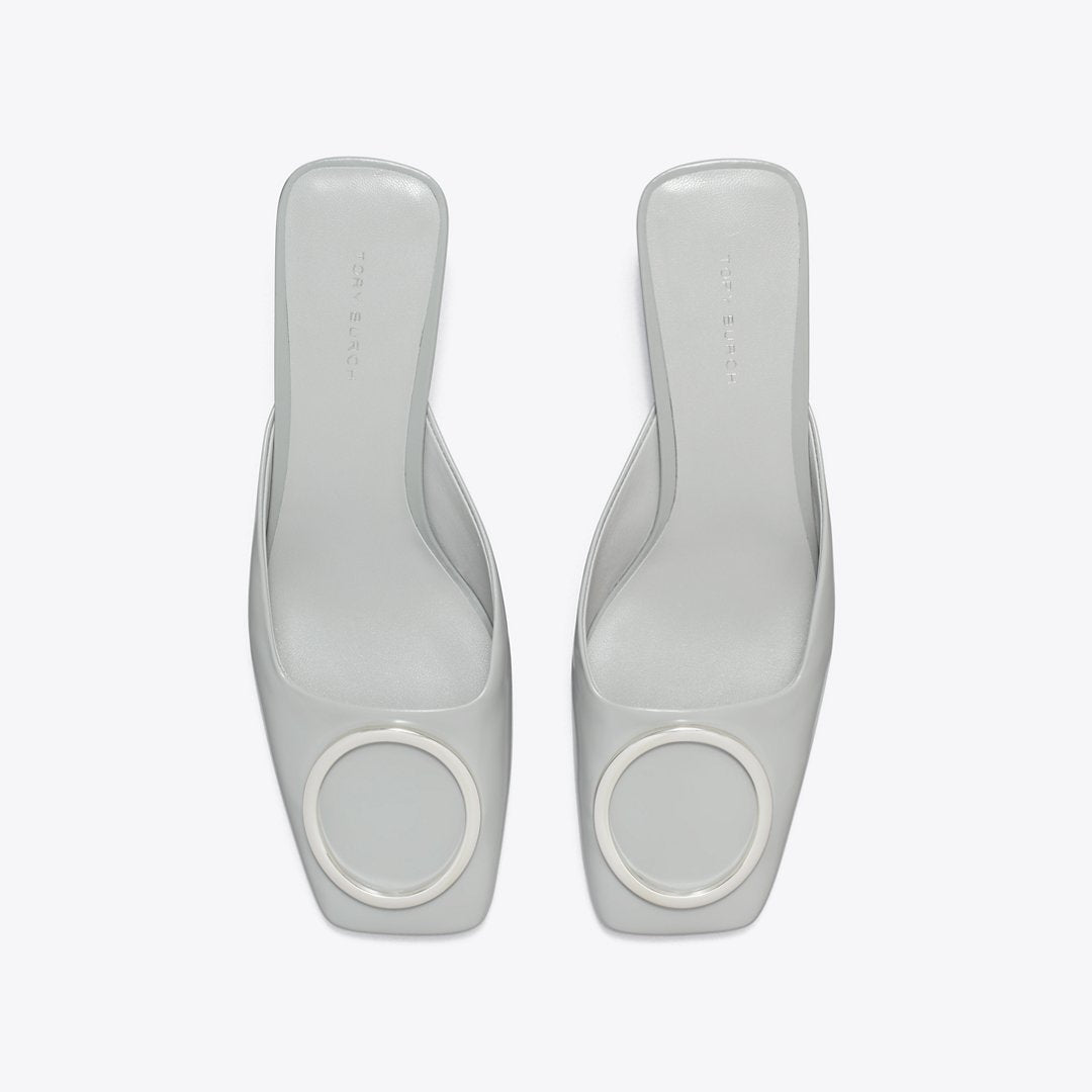 Tory Burch Ring Heeled Mule LOUTRE GRAY / SILVER