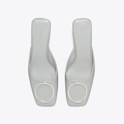 Tory Burch Ring Heeled Mule LOUTRE GRAY / SILVER