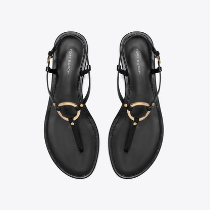 Tory Burch Ring T-Strap Sandal PERFECT BLACK