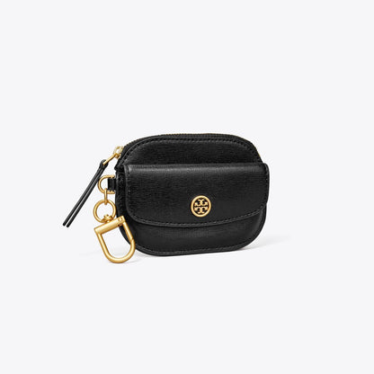 Tory Burch Robinson Card Case Key Ring Black