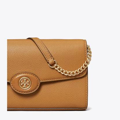 Tory Burch Robinson Pebbled Crossbody Tiramisu