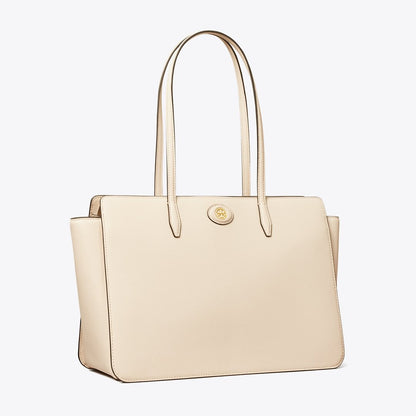 Tory Burch Robinson Pebbled Tote New Cream