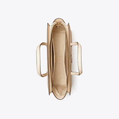 Tory Burch Robinson Pebbled Tote New Cream