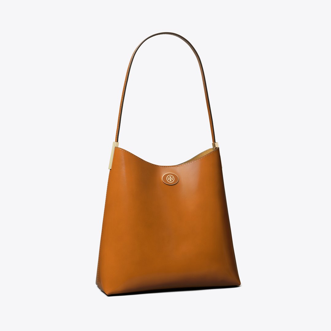 Tory Burch Robinson Spazzolato Hobo Bag DARK SIENNA