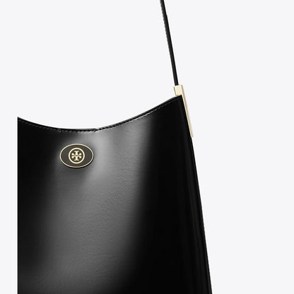 Tory Burch Robinson Spazzolato Hobo Bag Black/Black