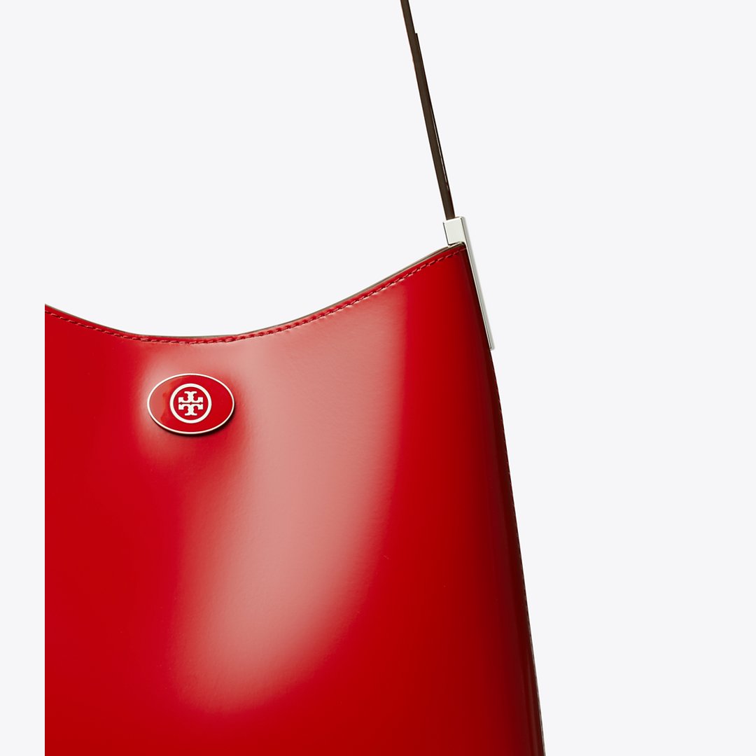 Tory Burch Robinson Spazzolato Hobo Bag Red Sky