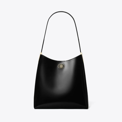 Tory Burch Robinson Spazzolato Hobo Bag Black/Black