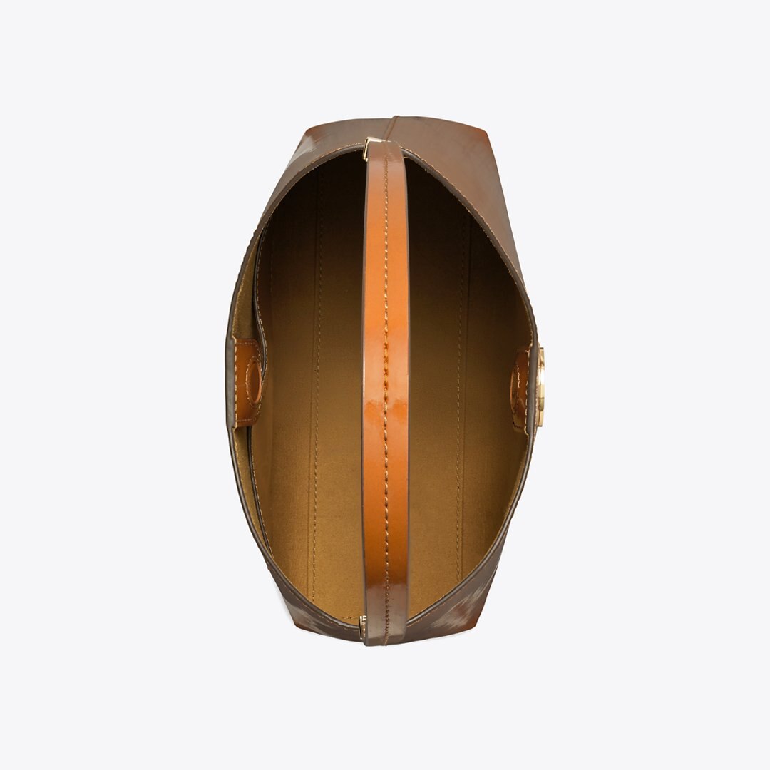 Tory Burch Robinson Spazzolato Hobo Bag DARK SIENNA